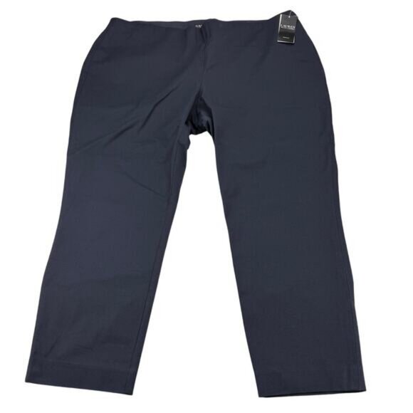 NWT LAUREN Ralph Lauren Slim Fit Cotton Blend Stretch Navy Trouser Size 20W Navy - Picture 3 of 5